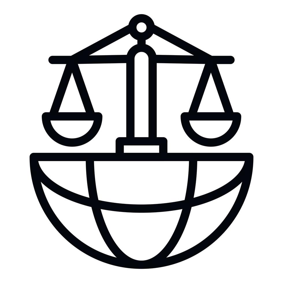 globaal gerechtigheid icoon, schets stijl vector
