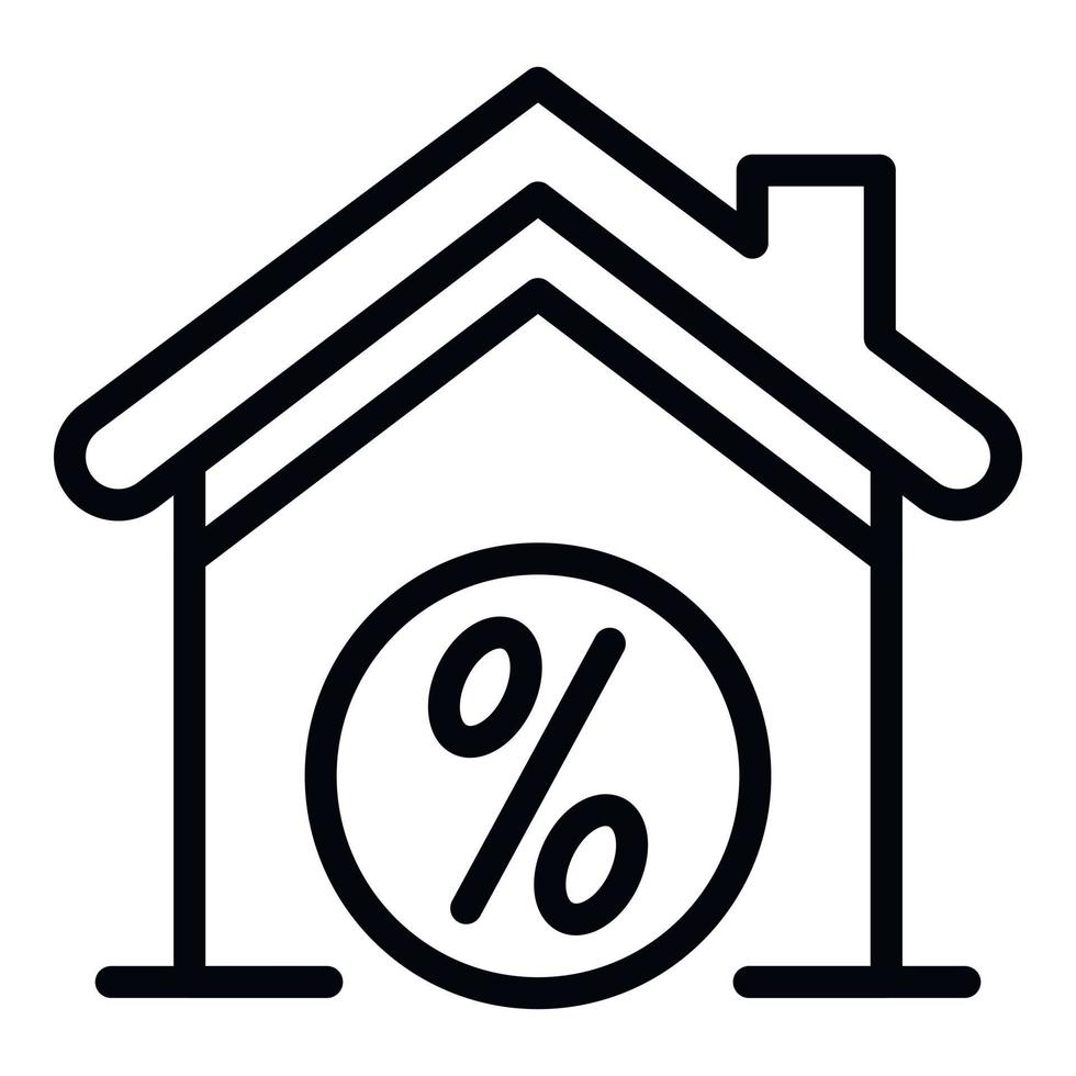 huis en procent icoon, schets stijl vector