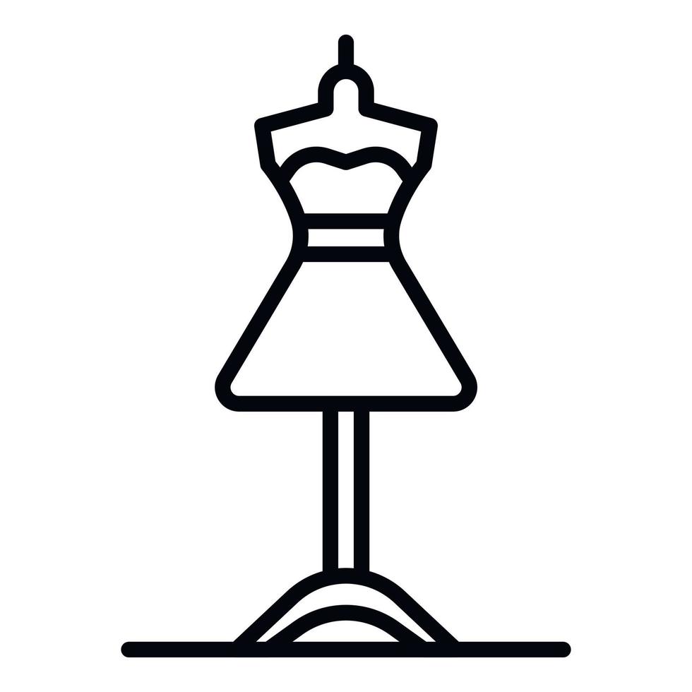 jurk Aan een mannequin icoon, schets stijl vector