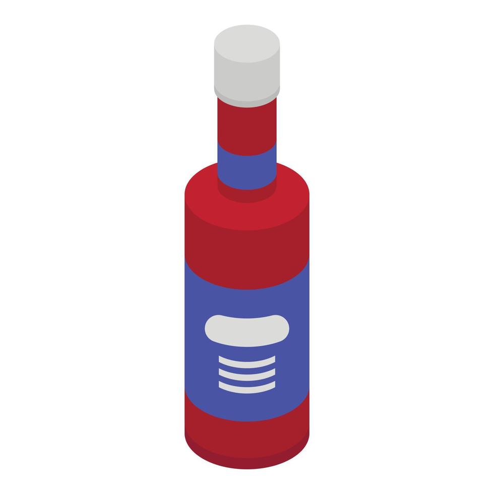 rood saus fles icoon, isometrische stijl vector