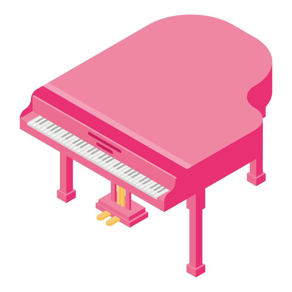 roze groots piano icoon, isometrische stijl vector
