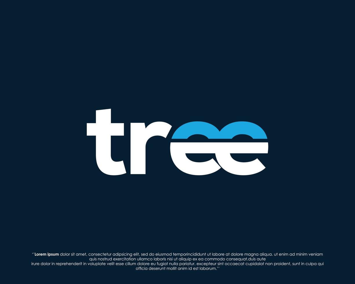 woord Mark logo vormen negatief ruimte van aantal boom vector