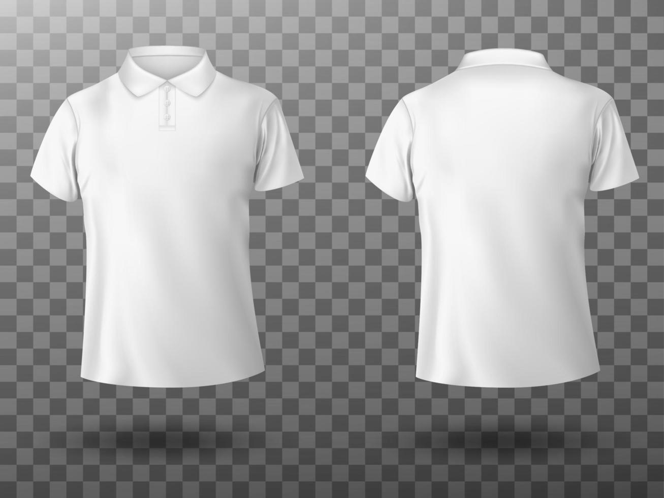 realistische mockup van mannelijk wit poloshirt vector