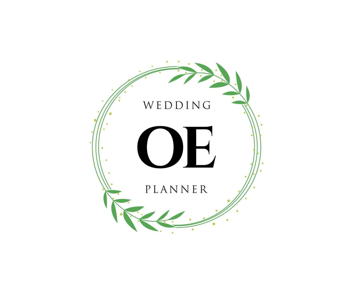 oe initialen brief bruiloft monogram logos verzameling, hand- getrokken modern minimalistisch en bloemen Sjablonen voor uitnodiging kaarten, opslaan de datum, elegant identiteit voor restaurant, boetiek, cafe in vector