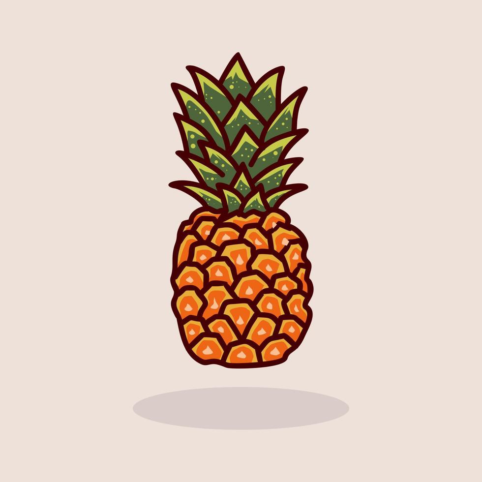 vers ananas hand- getrokken tekenfilm illustratie vector