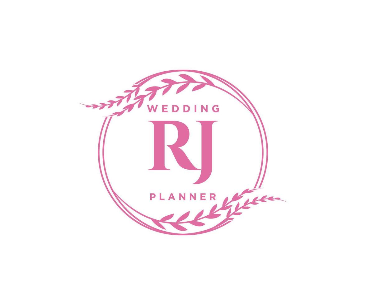 rj initialen brief bruiloft monogram logos verzameling, hand- getrokken modern minimalistisch en bloemen Sjablonen voor uitnodiging kaarten, opslaan de datum, elegant identiteit voor restaurant, boetiek, cafe in vector