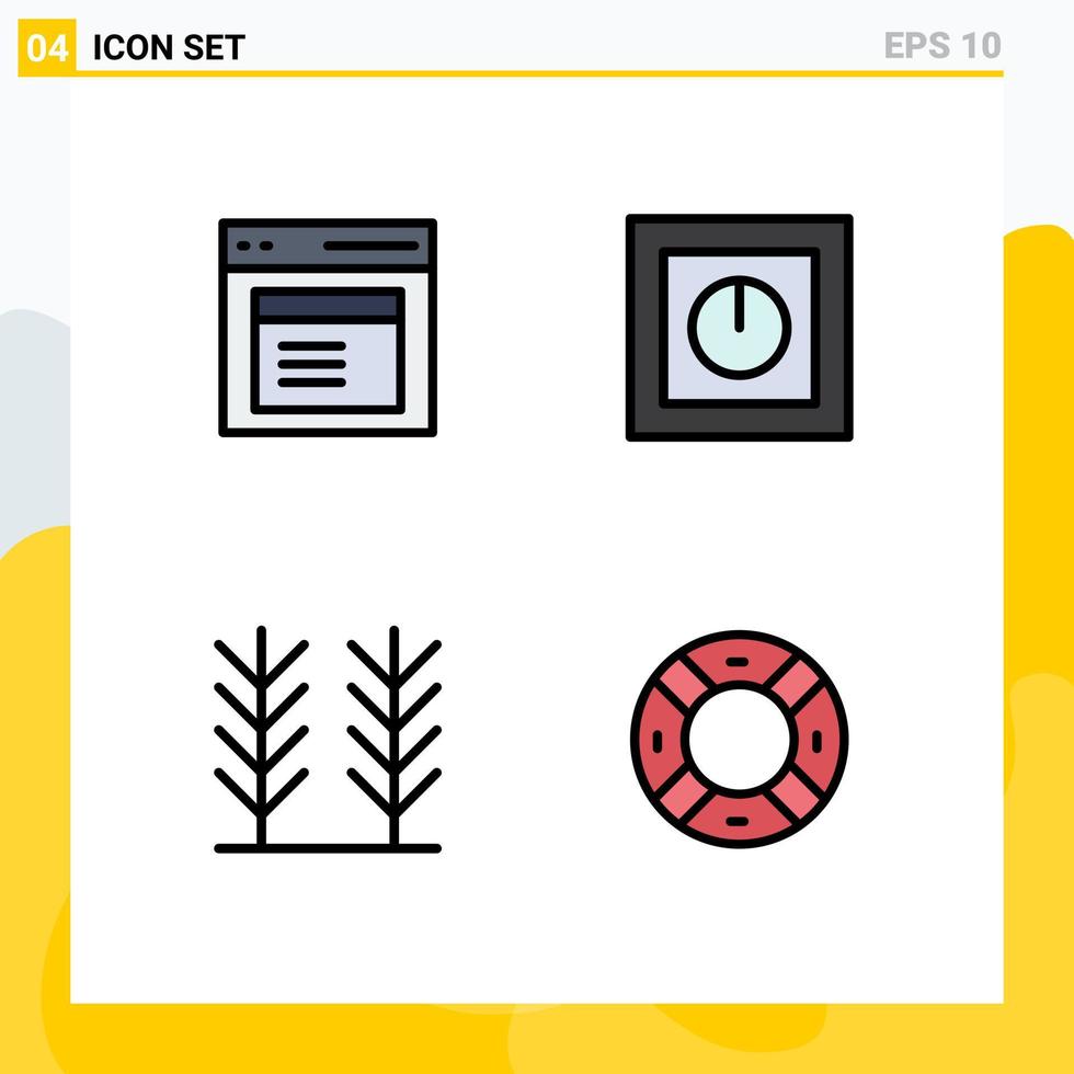 voorraad vector icoon pak van 4 lijn tekens en symbolen voor communicatie technologie gebruiker elektronica voedsel bewerkbare vector ontwerp elementen