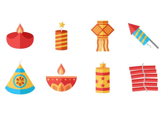 Gratis Diwali Pictogrammen Vector. vector