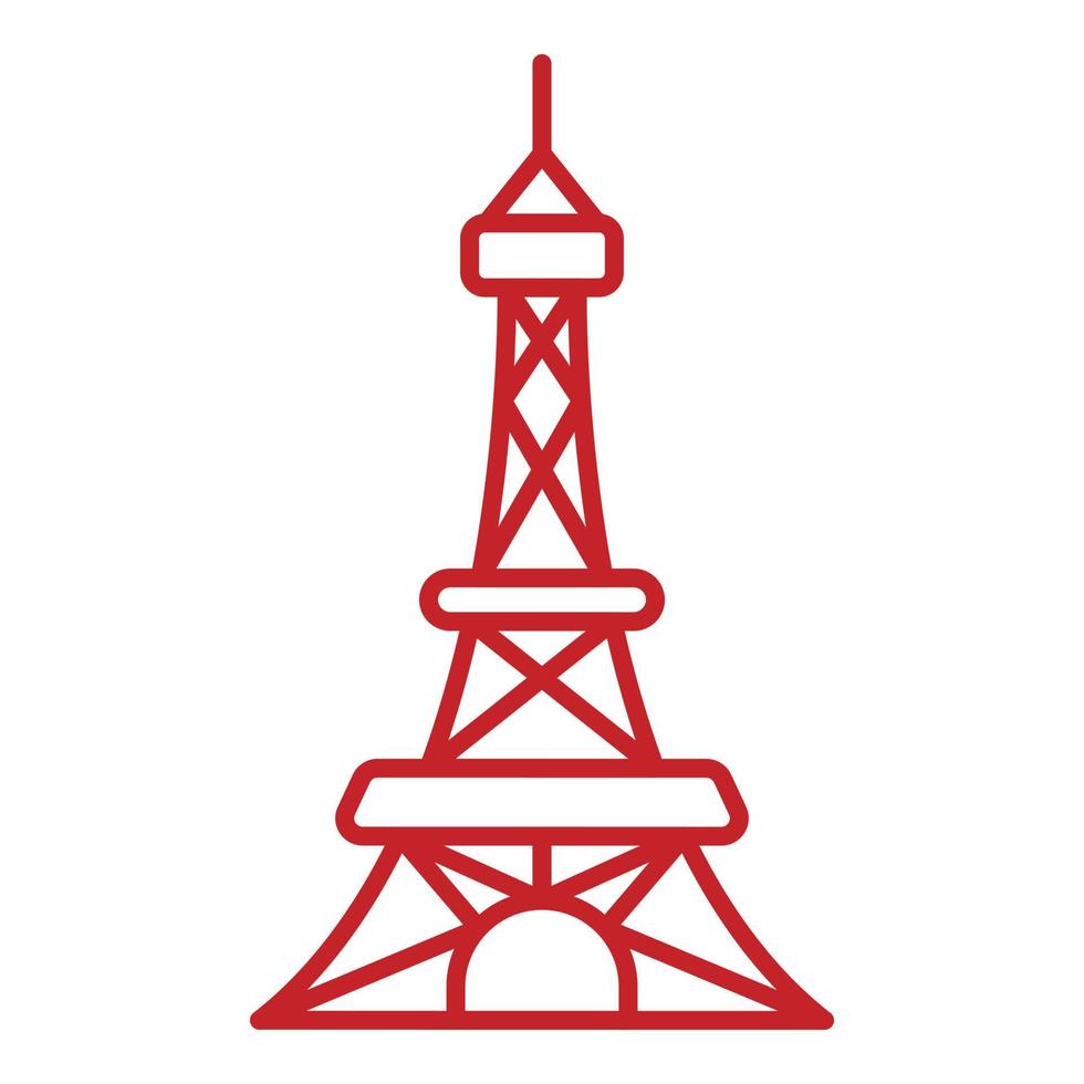 eiffel toren icoon, schets stijl vector