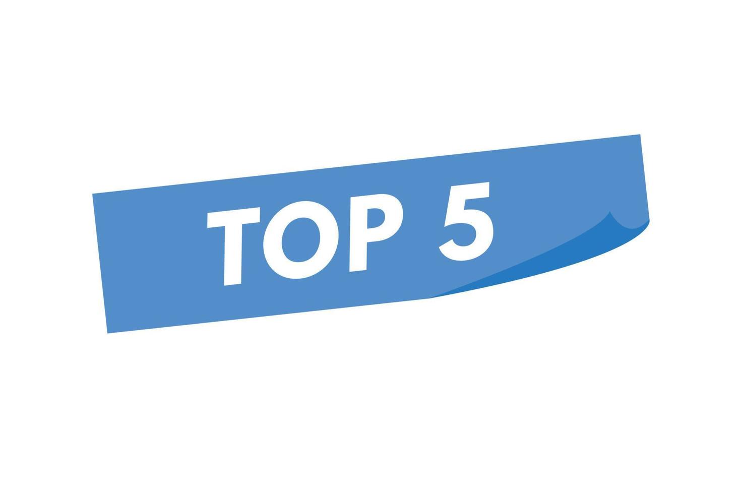 top 5 tekst knop. top 5 teken icoon etiket sticker web toetsen vector