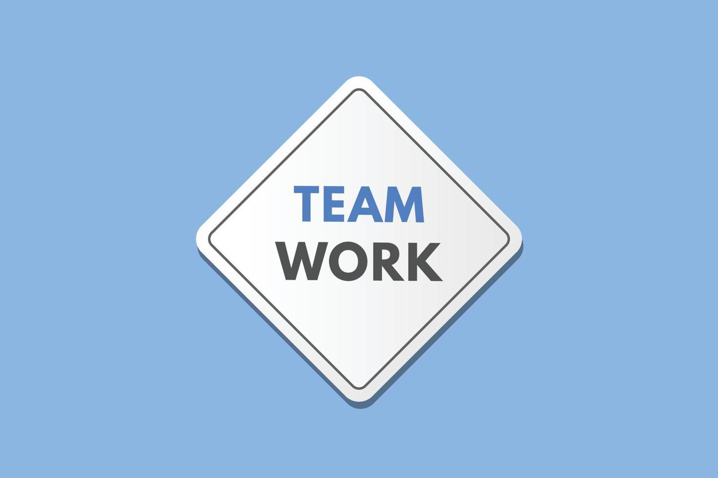 team werk knop. team werk teken icoon etiket sticker web toetsen vector