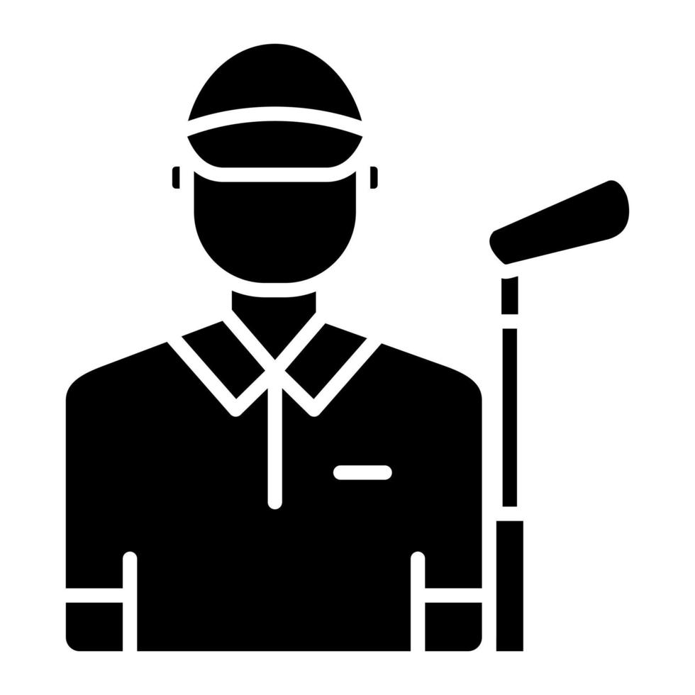 golf speler glyph icoon vector