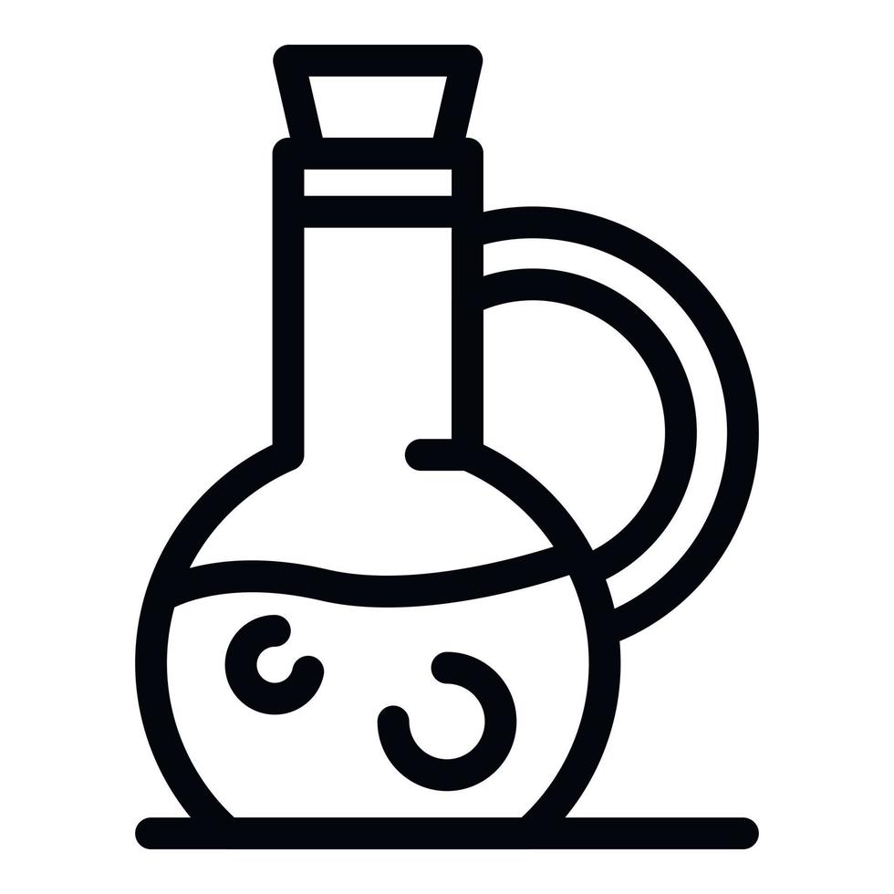 olijf- olie fles icoon, schets stijl vector