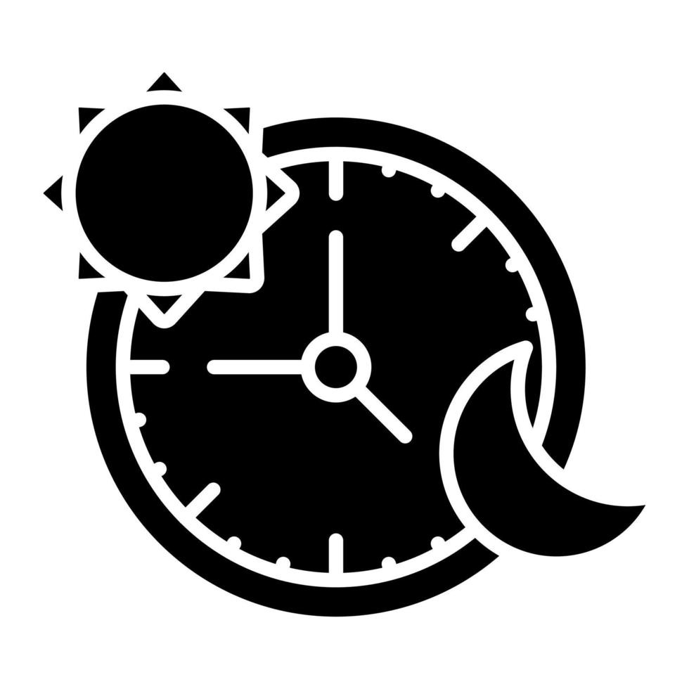 dag en nacht glyph-pictogram vector