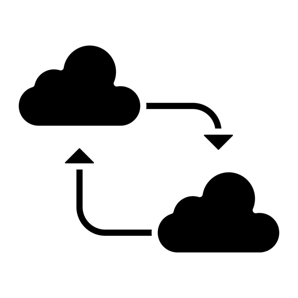 gegevens synchronisatie glyph icoon vector