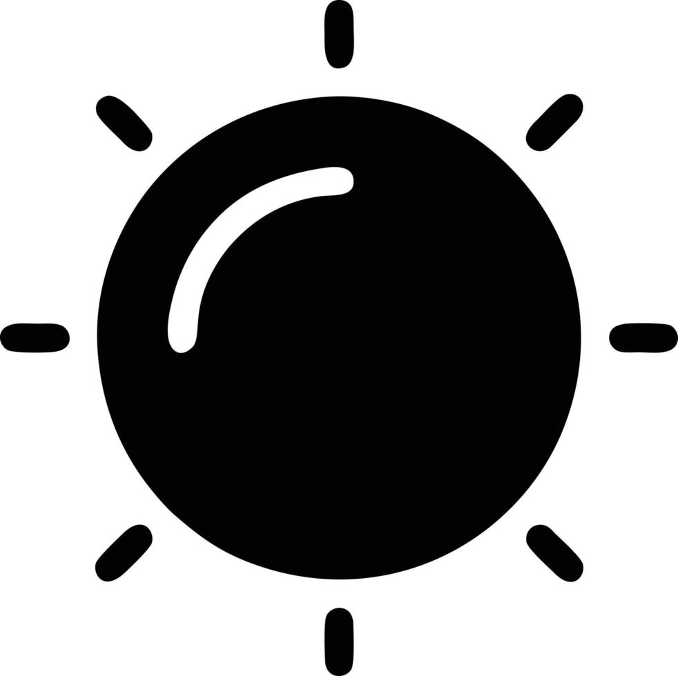 zon icoon in wit achtergrond, illustratie van zon icoon symbool in zwart Aan wit achtergrond vector