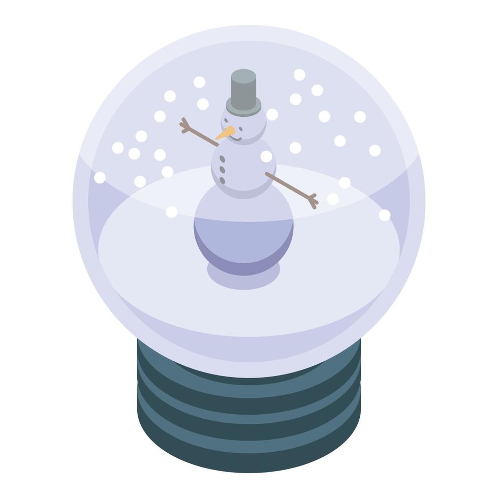 sneeuwman sneeuwbol icoon, isometrische stijl vector