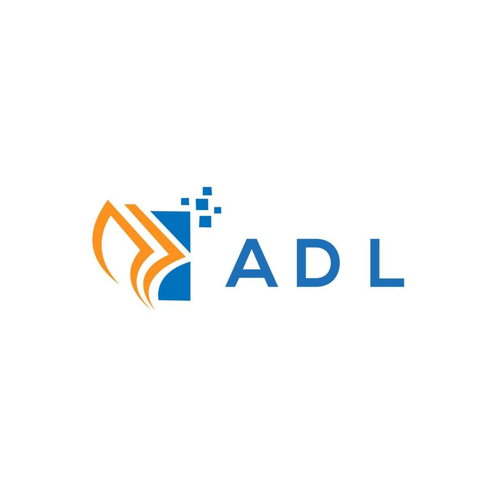 adl credit reparatie accounting logo ontwerp Aan wit achtergrond. adl creatief initialen groei diagram brief logo concept. adl bedrijf financiën logo ontwerp. vector