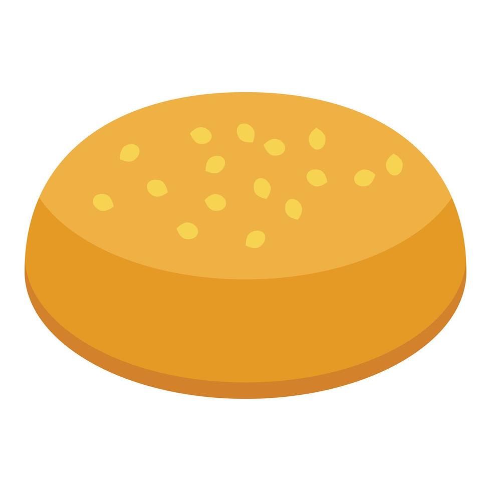 Amerikaans hamburger bun icoon, isometrische stijl vector