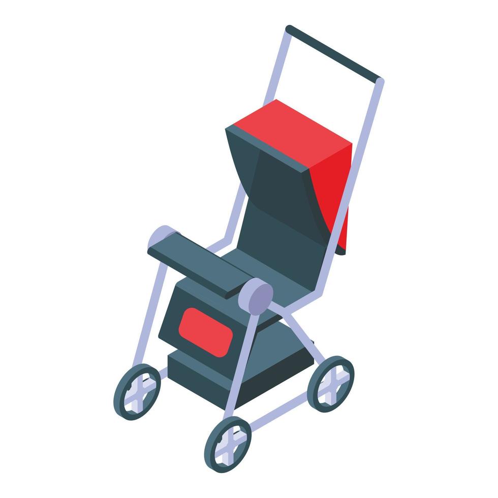 moeder kinderwagen icoon, isometrische stijl vector