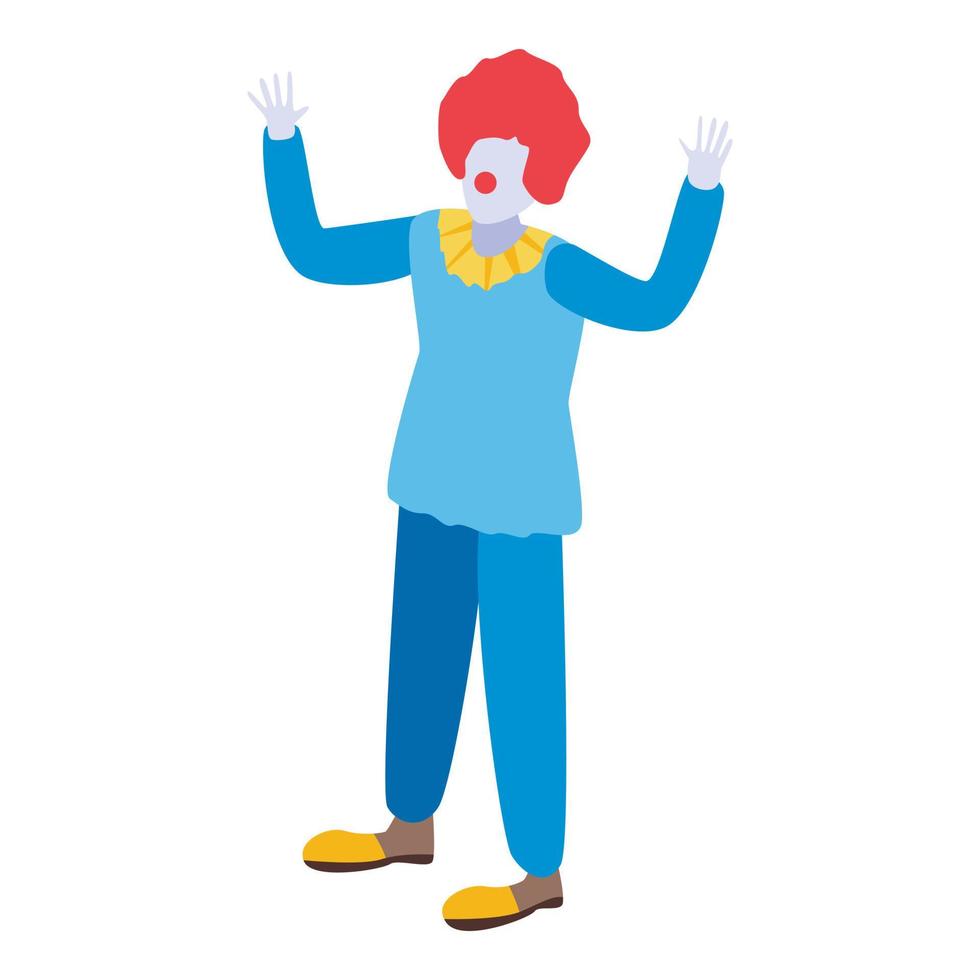 acteur clown icoon, isometrische stijl vector