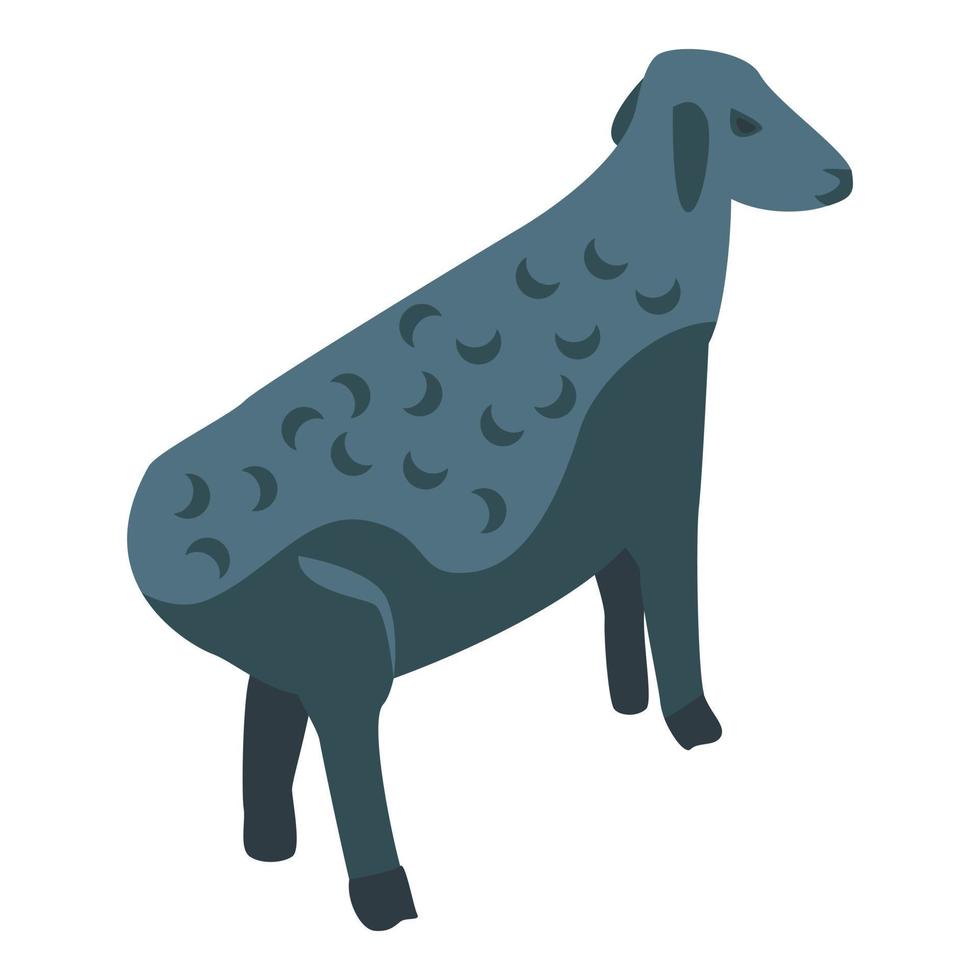 zwart schapen icoon, isometrische stijl vector