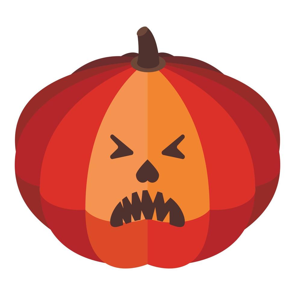 pompoen halloween icoon, isometrische stijl vector