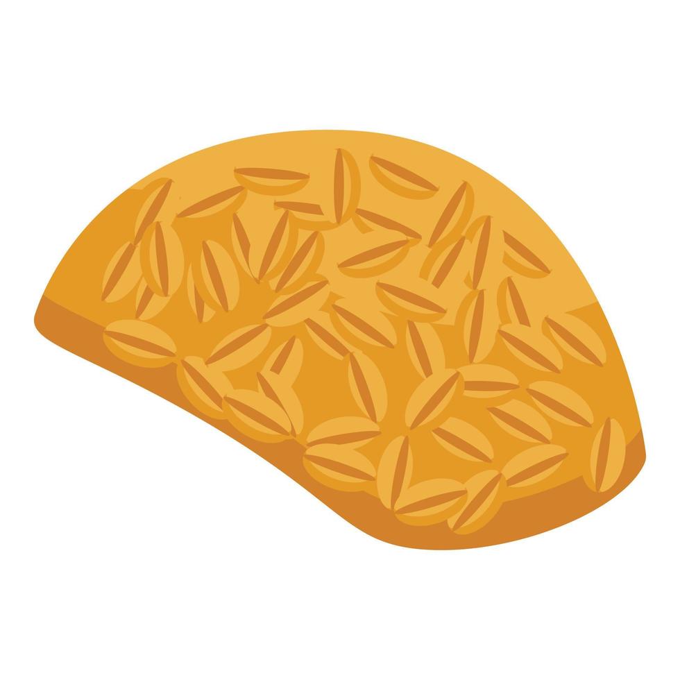 ontbijtgranen koekje icoon, isometrische stijl vector