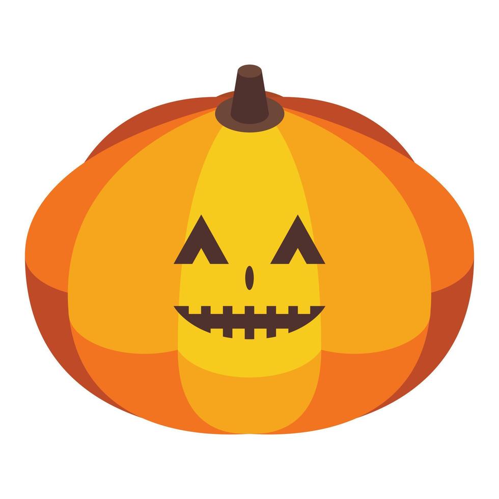 schattig halloween pompoen icoon, isometrische stijl vector