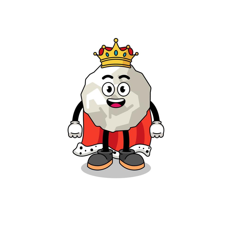 mascotte illustratie van verfrommeld papier koning vector