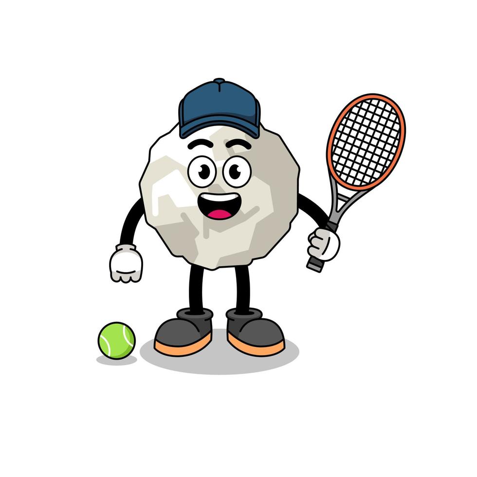 verfrommeld papier illustratie net zo een tennis speler vector