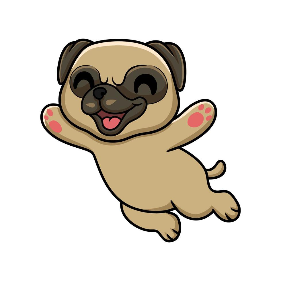 schattig weinig mopshond hond tekenfilm vector