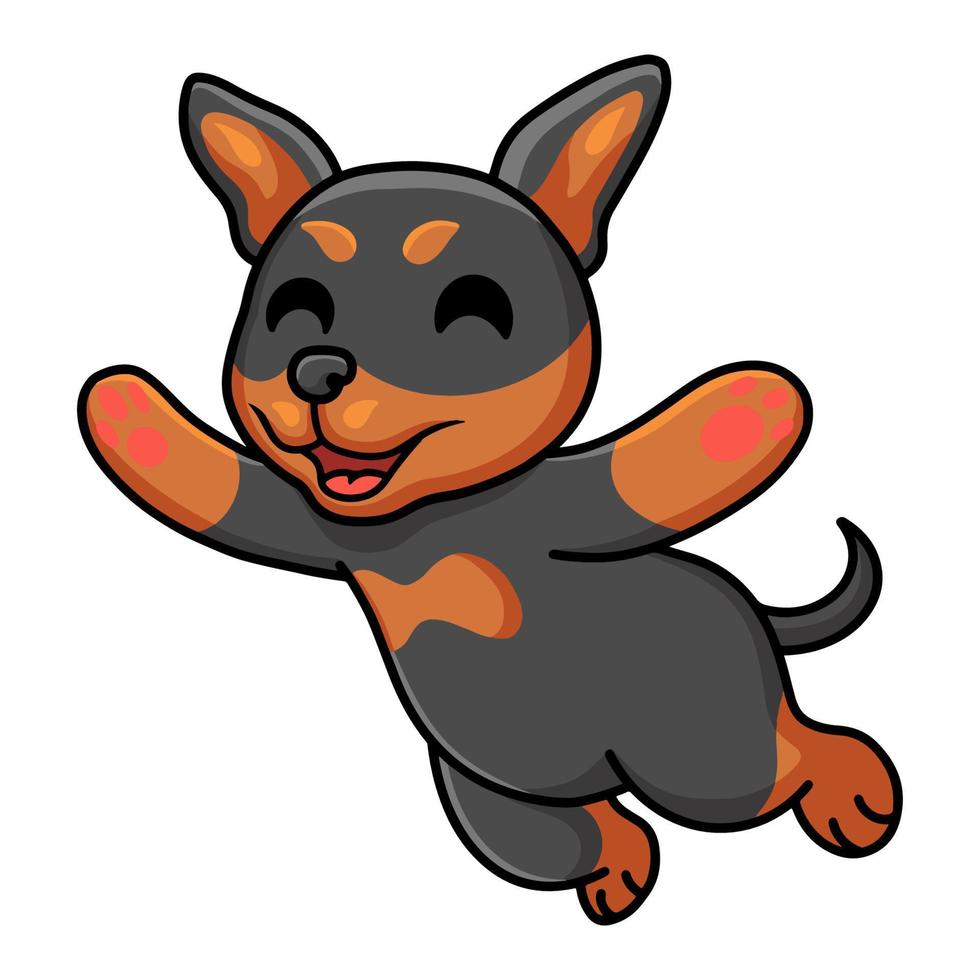 schattig Russisch speelgoed- hond tekenfilm jumping vector
