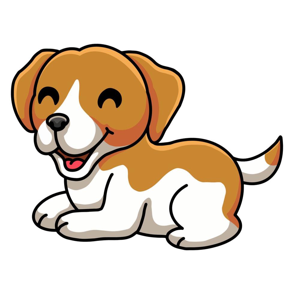 schattig weinig brak hond tekenfilm vector