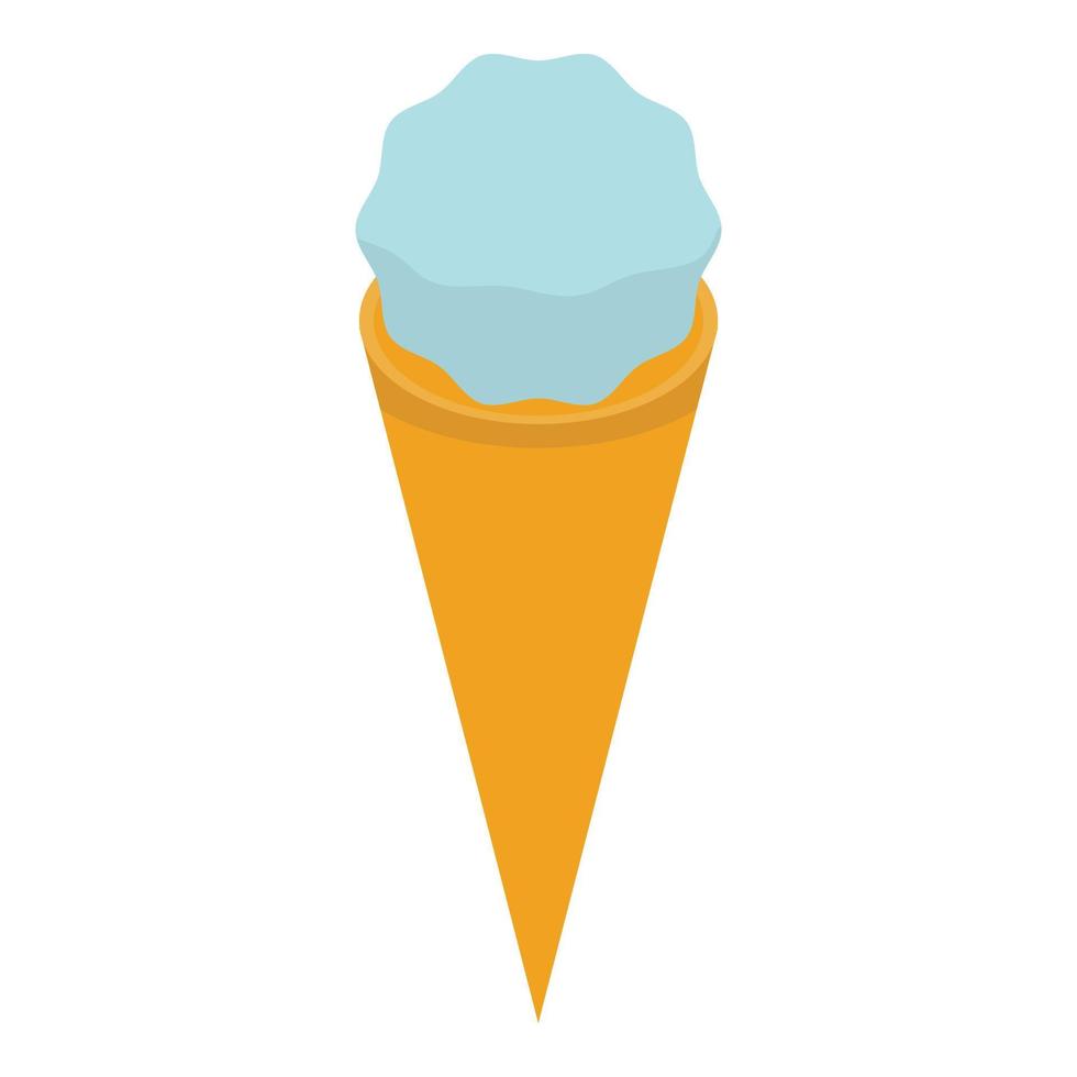 blauw ijshoorntje ijs room icoon, isometrische stijl vector