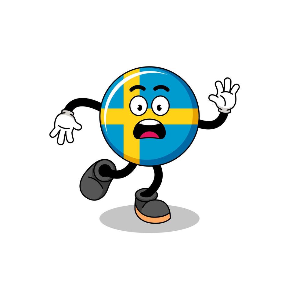uitglijden Zweden vlag mascotte illustratie vector