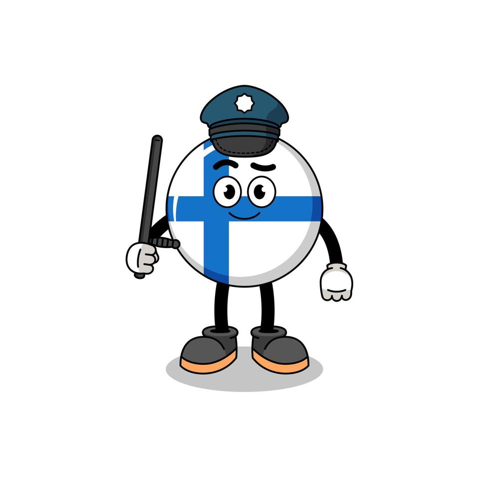 tekenfilm illustratie van Finland Politie vector