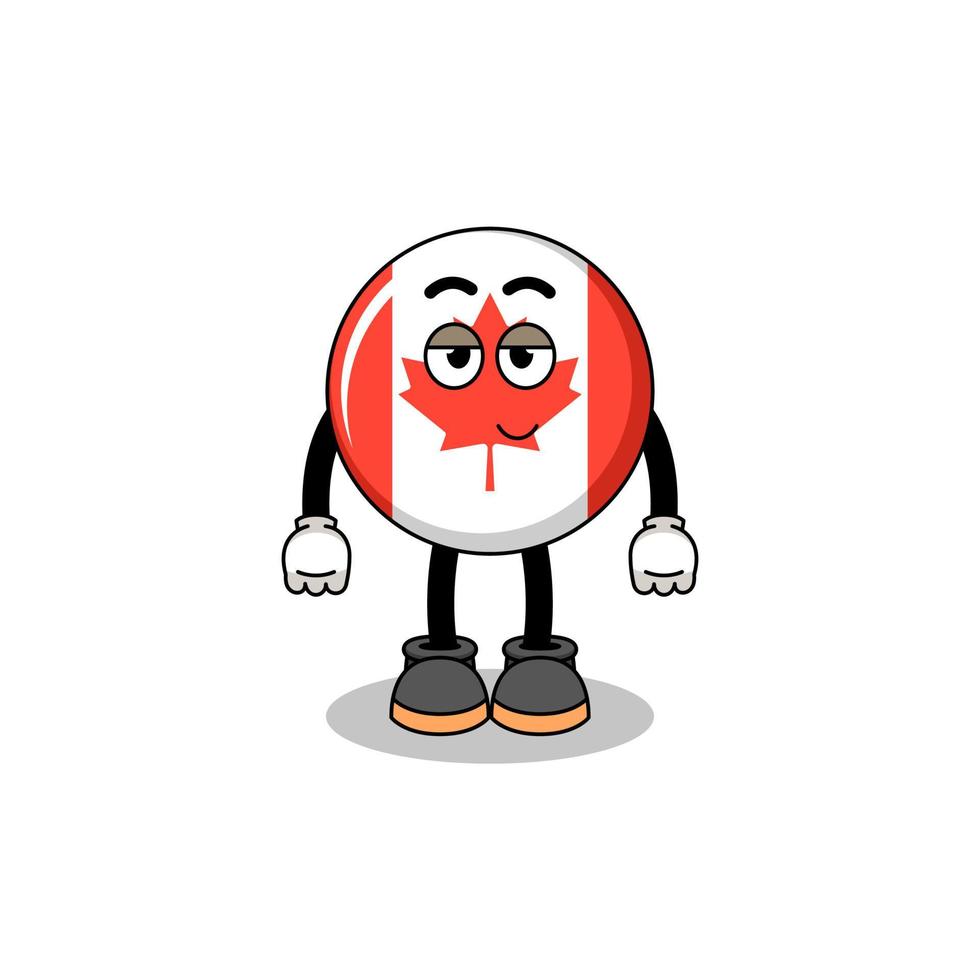 Canada vlag tekenfilm paar met verlegen houding vector