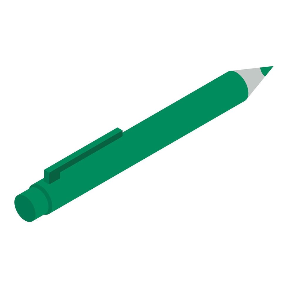groen pen icoon, isometrische stijl vector