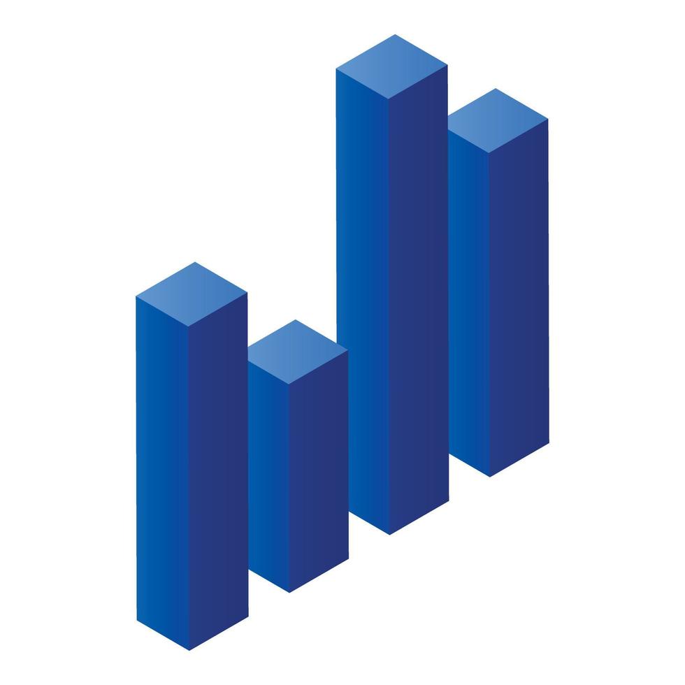 diagram bars icoon, isometrische stijl vector