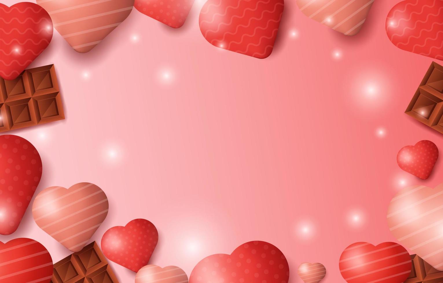 gelukkig Valentijnsdag dag achtergrond met realistisch liefde vector