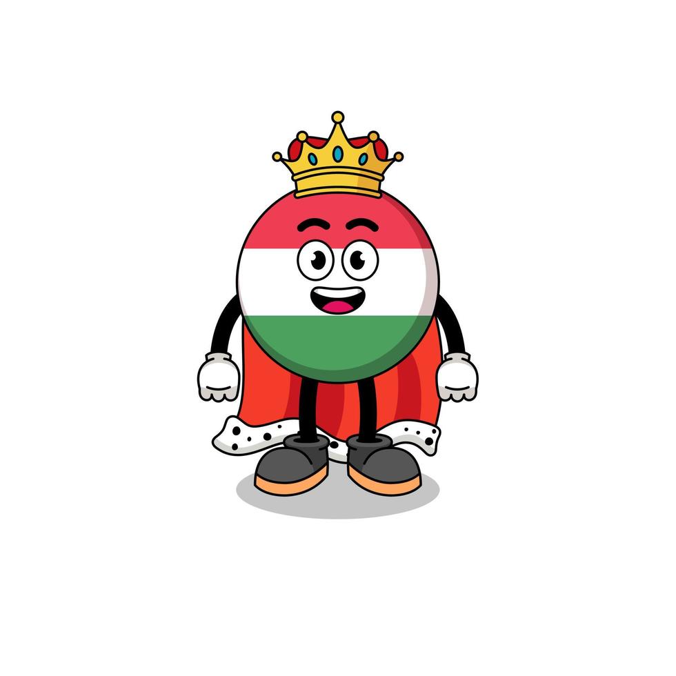 mascotte illustratie van Hongarije vlag koning vector