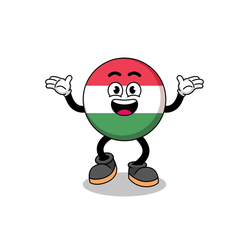 Hongarije vlag tekenfilm zoeken met gelukkig gebaar vector