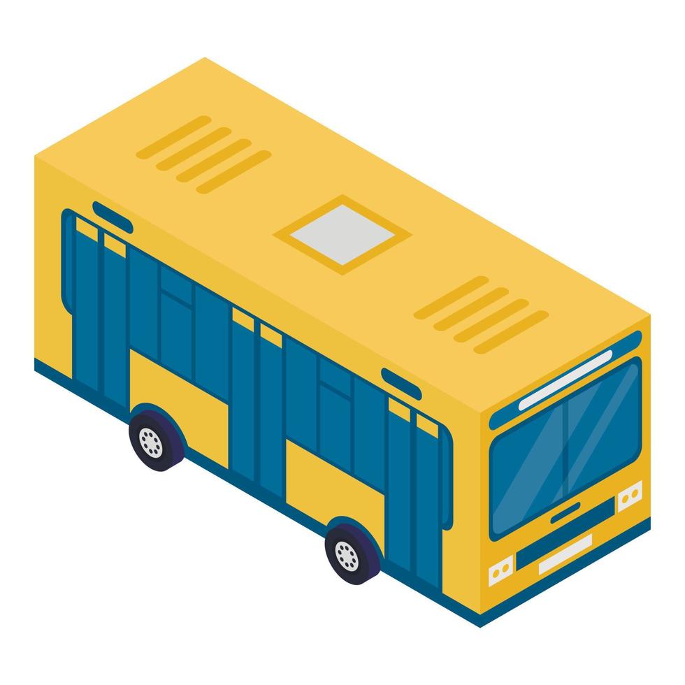 school- bus icoon, isometrische stijl vector