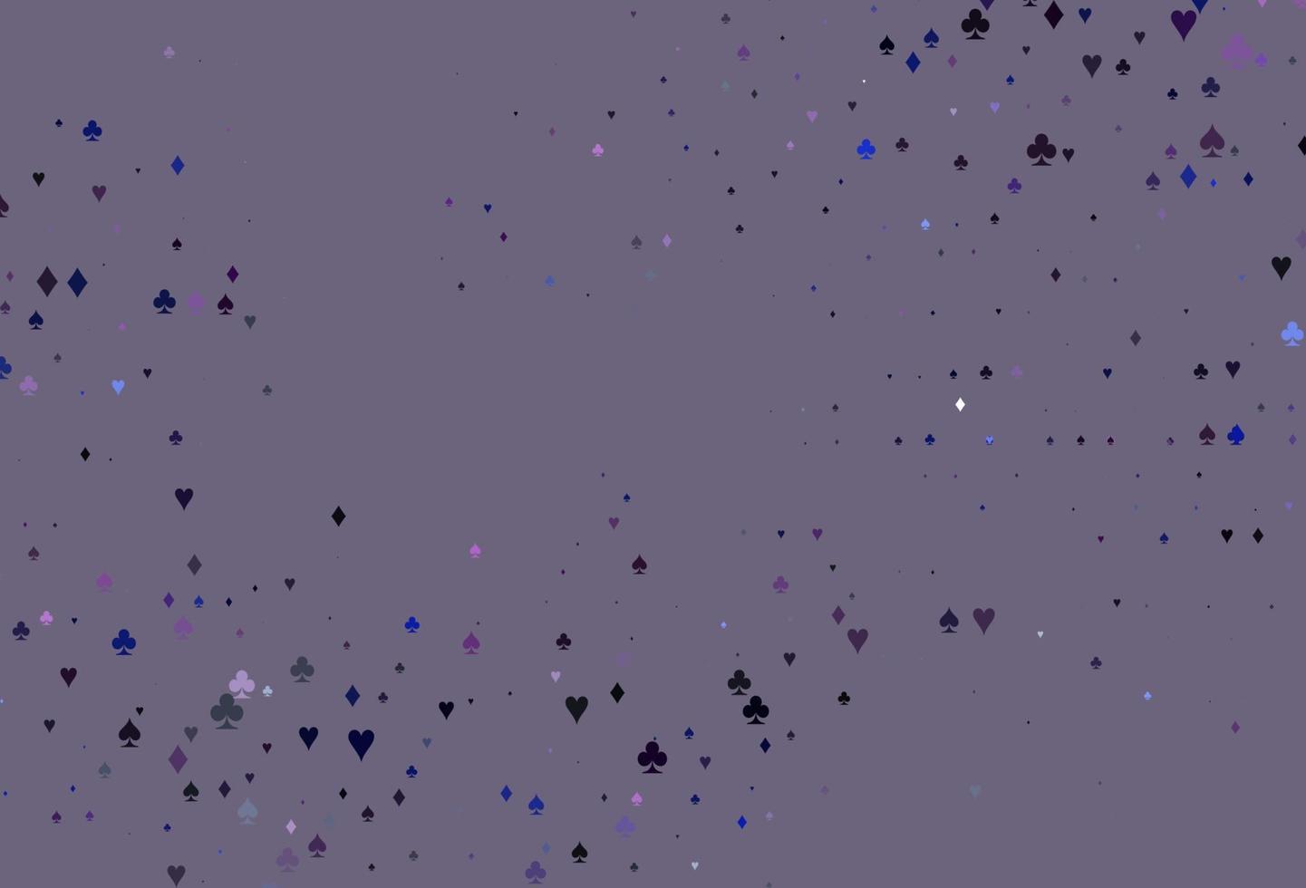 lichtroze, blauwe vectorachtergrond met kaartentekens. vector