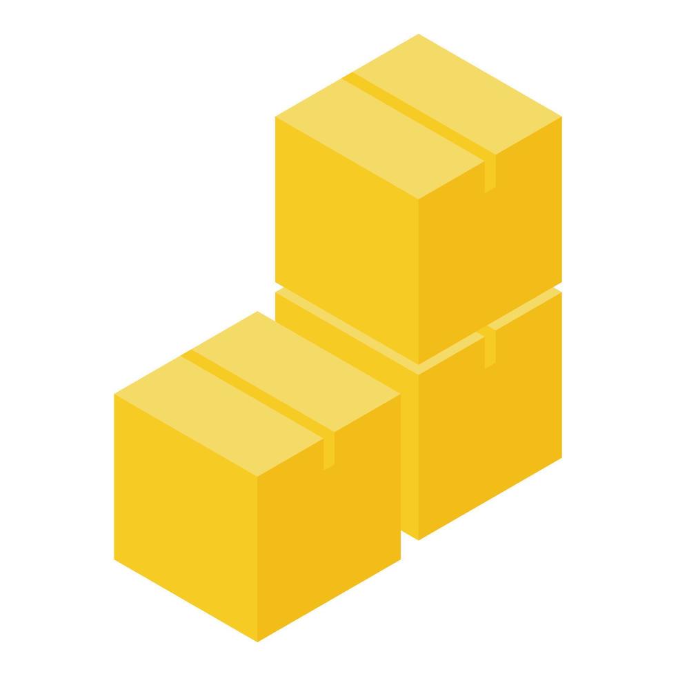 pakket doos stack icoon, isometrische stijl vector