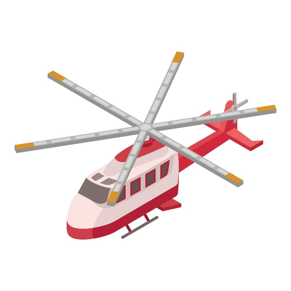 redden helikopter icoon, isometrische stijl vector