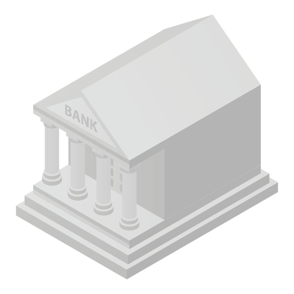 bank gebouw icoon, isometrische stijl vector