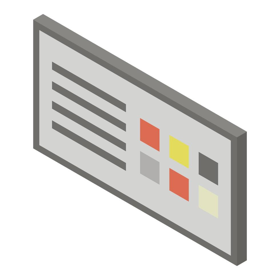 menu paneel icoon, isometrische stijl vector