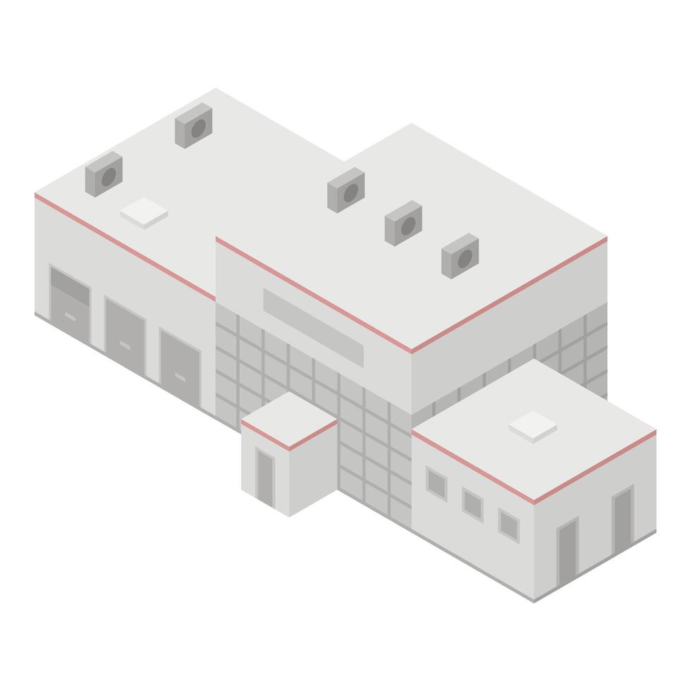 melk fabriek icoon, isometrische stijl vector